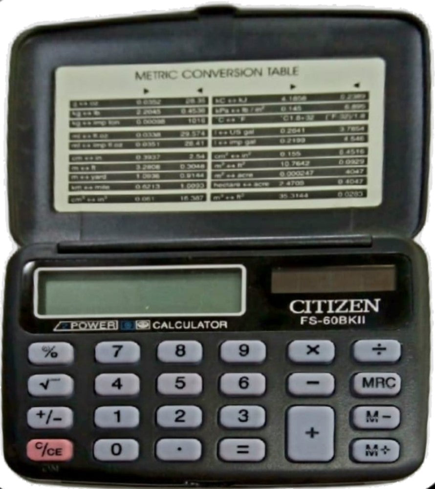 Calculadora Básica Bater. DC/Solar 8 Dígitos Citizen® FS-60BK [Pieza] 4966006683530