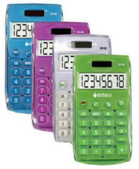 Calculadora Básica Bater. Colores Neón 8 Dígitos datexx® DH-60-CB [Pieza] 767469410602