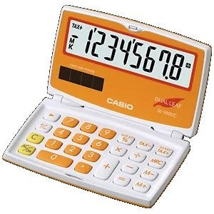 Calculadora Básica Bater. Plegable Naranja DC/Solar 8 Dígitos Casio® SL-100VC-OG-5 [Pieza]