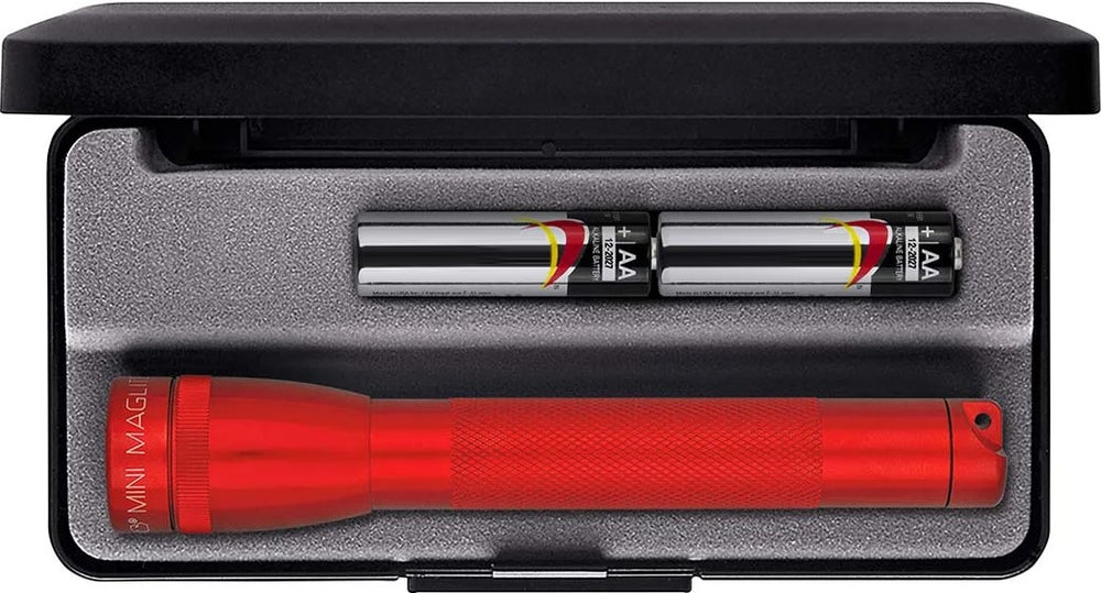 Linterna Incandescente Mini c/Estuche 14.6cm 2 AA Rojo Mag-lite® 500400 M2A03L Pieza 7501728701499 0
