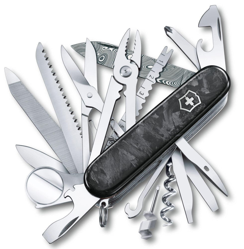 Navaja Limited Edition Swiss Champ 33 Damascus 91mm Cuerno de Res 2021 Victorinox® 1.6791.J21 [Pieza] 7611160187376 Imagen principal del producto