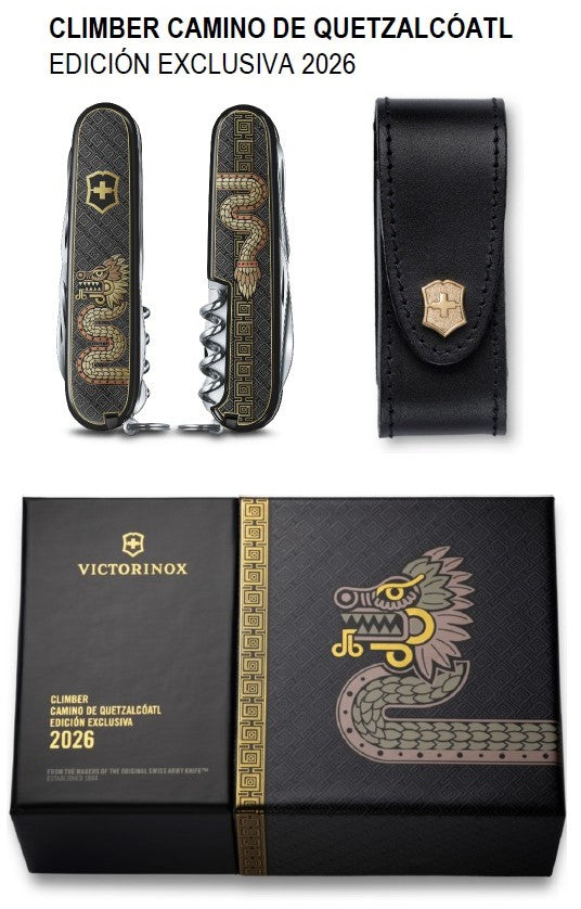 Navaja Limited Edition Climber Quetzalcóatl 91mm Negro-Oro 2026 Victorinox® 1.3703.3-X6 [Pieza] 7611160368423 2