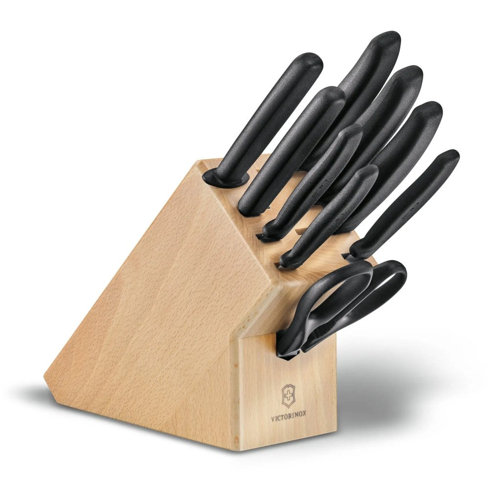 Cuchillo Cocina JuegoBase Soporte Haya c/9 Nylon Negro Victorinox® 6.7193.9 [Pieza] 7613329113530