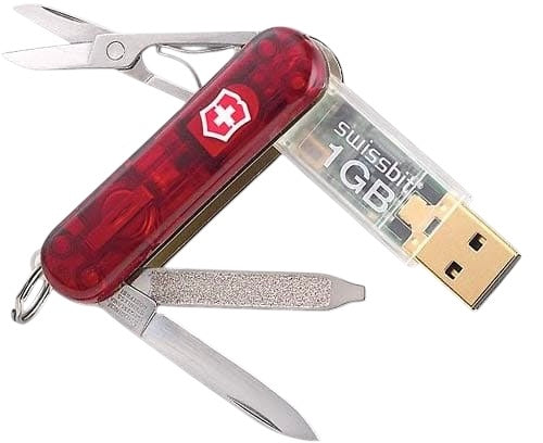 Navaja-USB Swissbit Memory Láser 1gb 58mm Rojo Transparen 8 Usos Victorinox® 4.6027.TG1 [Pieza]