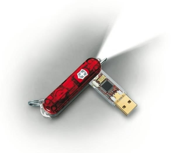Navaja-USB Swiss Flash Air 2gb 58mm Rojo LED Blanco 4 Usos Victorinox® 4.6076.TG2 [Pieza]