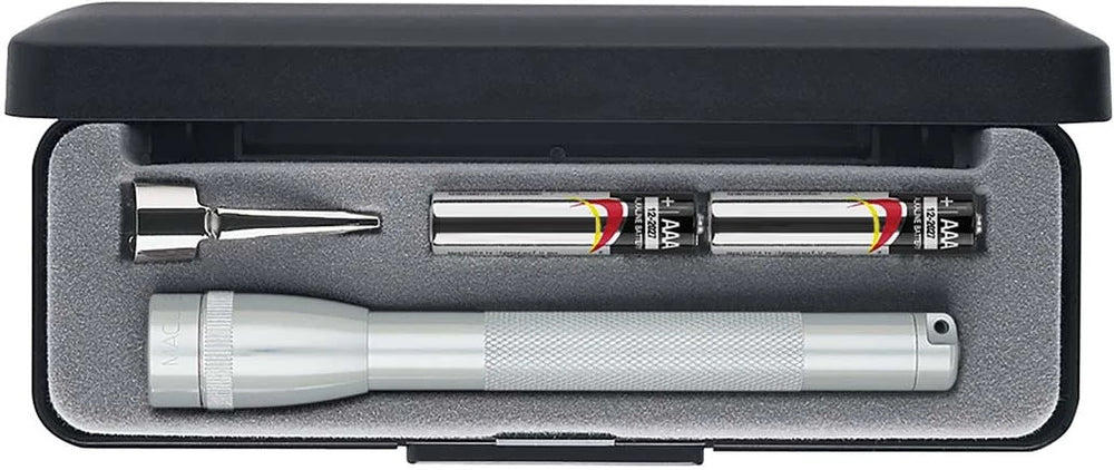 Linterna Incandescente Mini c/Estuche 12.7cm 2 AAA Plata Mag-lite® 500419 M3A102 Pieza 7640167474233