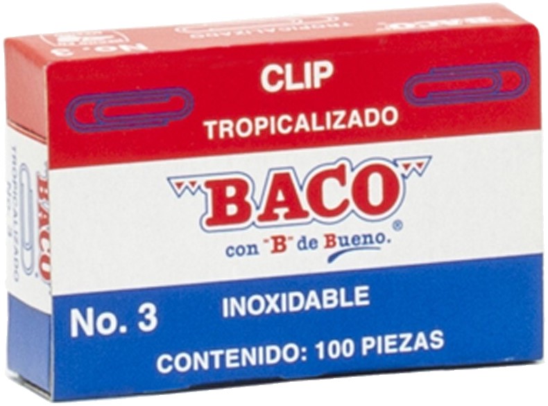Clips Tropicalizado c/100 #3 25.5mm Baco® CL005 Caja 7501174912029 01