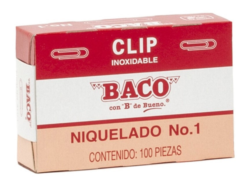 Clips Niquelado c/100 #1 32mm Baco® PTCLA0016 Caja 7501174912036 01