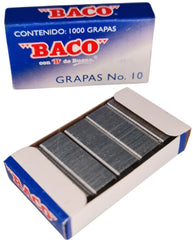 Grapa Nº10 Corona: 9.37 mm Pata 4.76mm c/1000 Baco® G-10 [Caja] 7501174911008 2