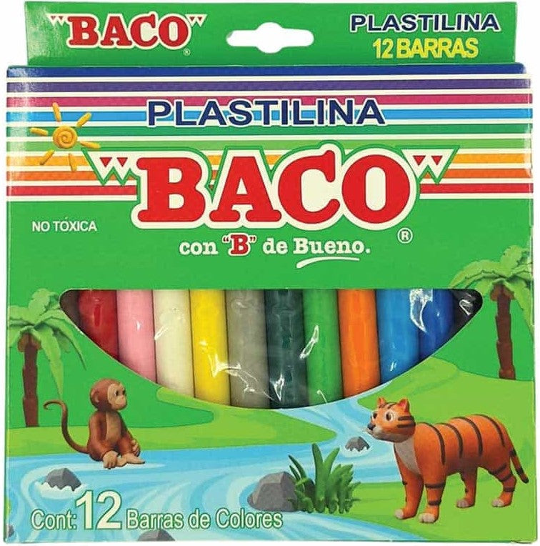 Plastilina Barra Barritas Colores Caja c/12 Baco® PTPLB0015 Caja 7501174965100 01