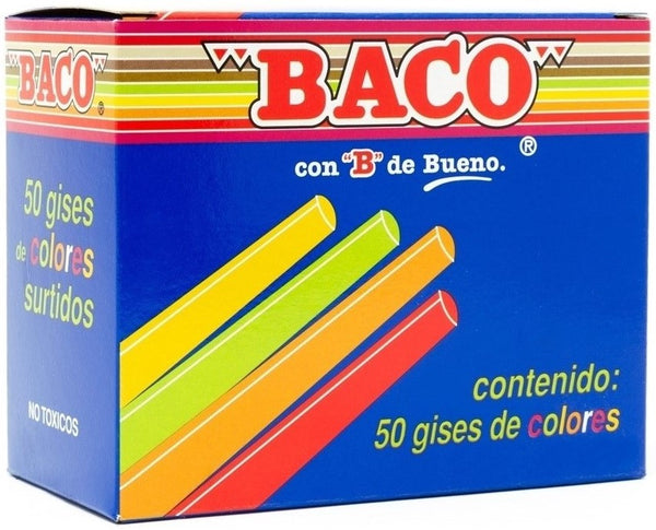 Gis Moldeado Tic-50 Colores c/50 Baco® GS006 Caja 7501174972122 01
