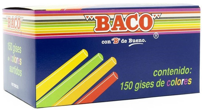 Gis Moldeado Tic-150 Colores c/150 Baco® GS008 Caja 7501174972221 01