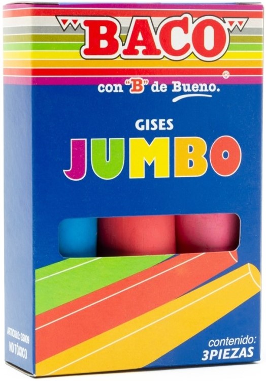 Gis Jumbo Jumbo Colores c/3 Baco® GS009 Caja 7501174972252 01
