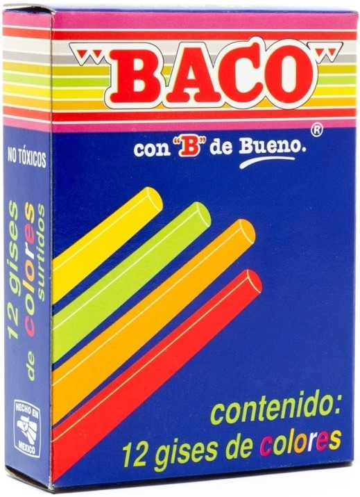 Gis Moldeado Tic-12 Colores c/12 Baco® GS005 Caja 7501174972023 01