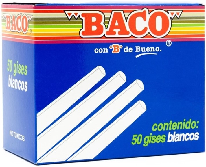 Gis Moldeado G-50 Blanco c/50 Baco® GS002 Caja 7501174972108 01