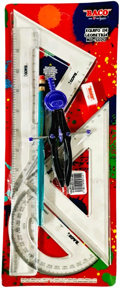 Juego de Geometría ND-5070 Compás 106 Cartón Transparente Grande Baco® EQ042 [Pieza] 7501174957112 3