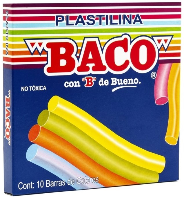 Plastilina Barra Barritas Colores Caja c/10 Baco® PL001 Caja 7501174965018 01