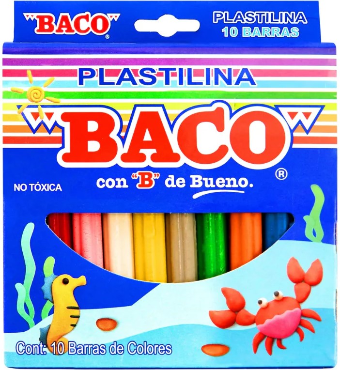 Plastilina Barra Barritas Colores Caja c/10 Baco® PTPLB0006 Caja 7501174965018 01
