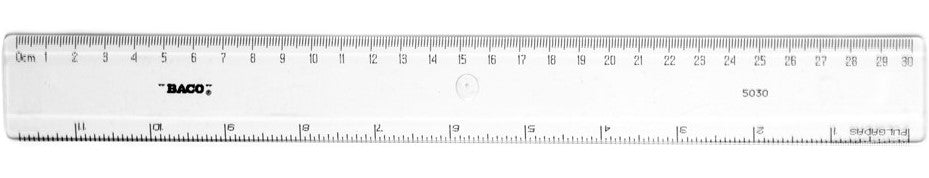 Regla Plástico p/Dibujo 5030 30cm Transparente Baco® RG005 Pieza 7501174950014 01
