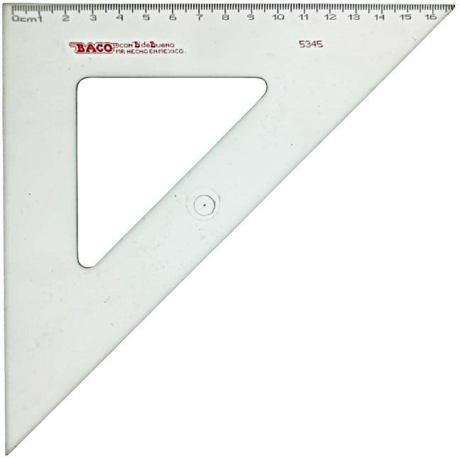 Escuadra Económica 1 Pieza 45° 5345 Graduada 17×17cm Baco® ES007 Pieza 7501174950106 01