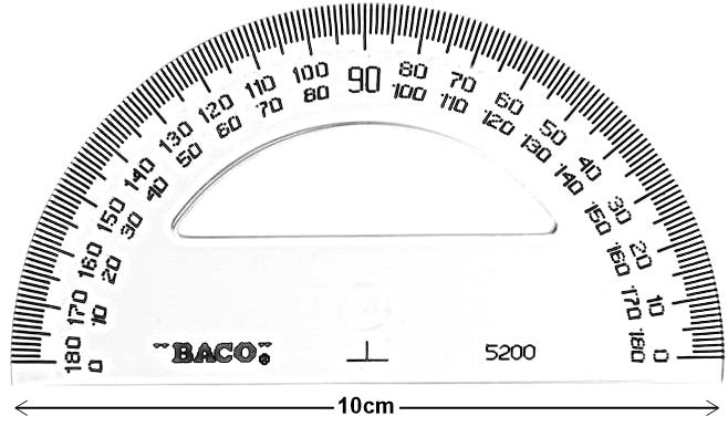 Transportador de Plástico 180° T-5200 10cm Baco® TR001 Pieza 7501174950120 01