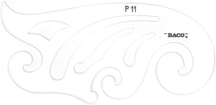 Pistola de Curvas Francesa P-11 Transparente 17×7.6cm Baco® TR007 [Pieza] 7501174950175