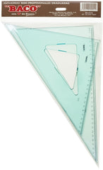 Escuadras SemiProfesional Sp-3245/60 con Bisel 32cm Graduada Acrílico Baco® SP023 [Estuche] 7501174992564