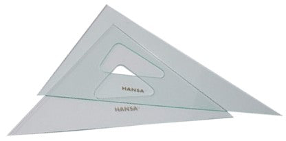 Escuadras Profesional M-2645/60 sin Bisel 26cm sin Graduación Acrílico Hansa® HN028 [Estuche] 7501174993219