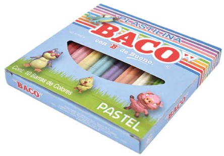 Plastilina Barra Barritas Colores Pastel Caja c/10 Baco® PTPLB0012 Caja 7501174965056 03