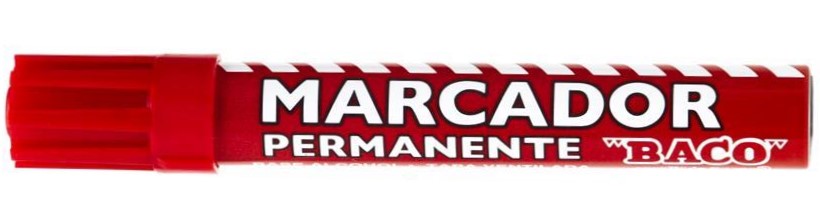 Marcador Permanente Barril Aluminio Rojo Baco® MR003 Pieza 7501174985023 01