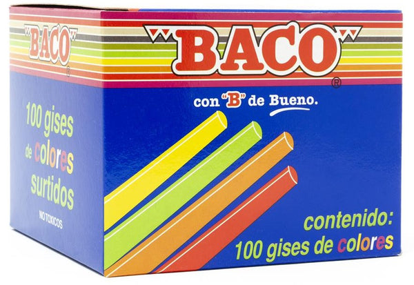 Gis Moldeado Tic-100 Colores c/100 Baco® GS007 Caja 7501174972153 01
