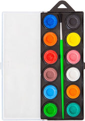 Acuarelas en Plástico c/Pincel Colores c/12 Baco® AC003 Estuche 7501174967562 01