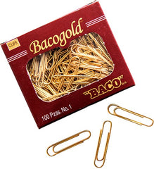 Clips Bacogold Dorado c/100 #1 32mm Baco® CL024 Caja 7501174912272 01