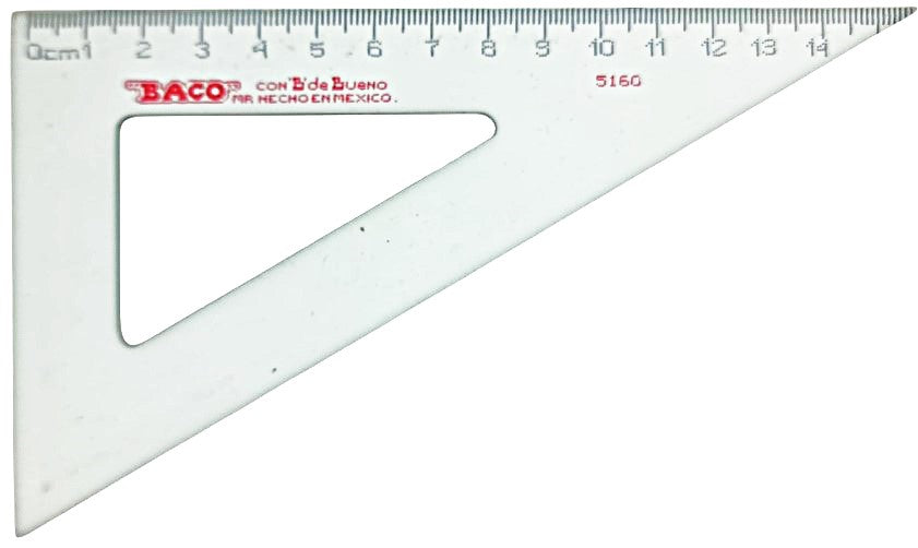 Escuadra Económica 1 Pieza 60° 5160 Graduada 9×16cm Baco® ES002 Pieza 7501174950076 01