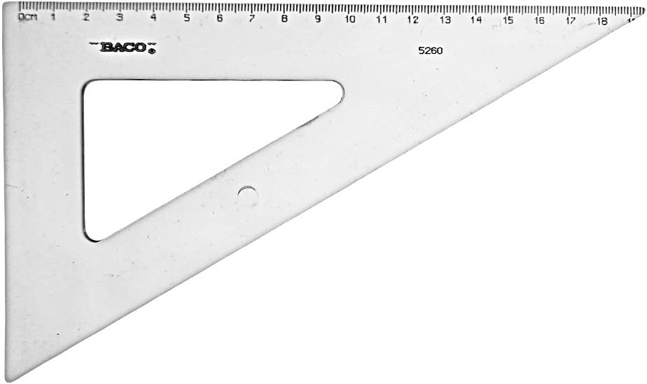 Escuadra Económica 1 Pieza 60° 5260 Graduada 12×20cm Baco® ES005 Pieza 7501174950090 01