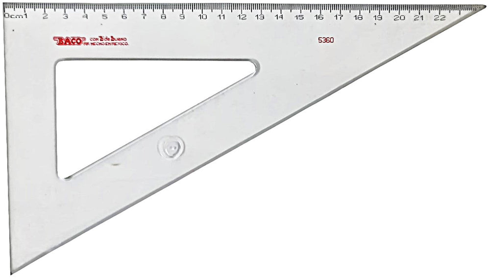 Escuadra Económica 1 Pieza 60° 5360 Graduada 14×24.3cm Baco® ES008 Pieza 7501174950113 01
