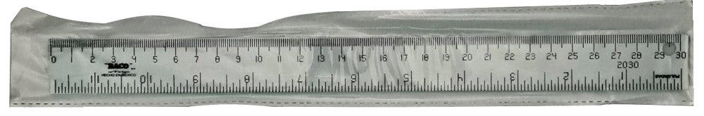 Regla Acrílico sin Bisel 30cm Transparente 2030 Baco® Pieza 01