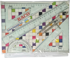 Juego de Geometría #5079 Compás-109 Celeste Sobre p/carpeta Mediano Baco® [Pieza]