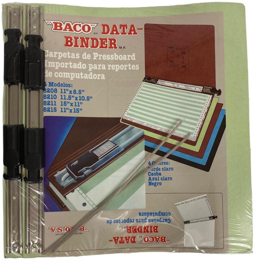 Carpeta Forma Continua Data Binder #8208 Verde Claro 11×8.5" Baco® Pieza 01