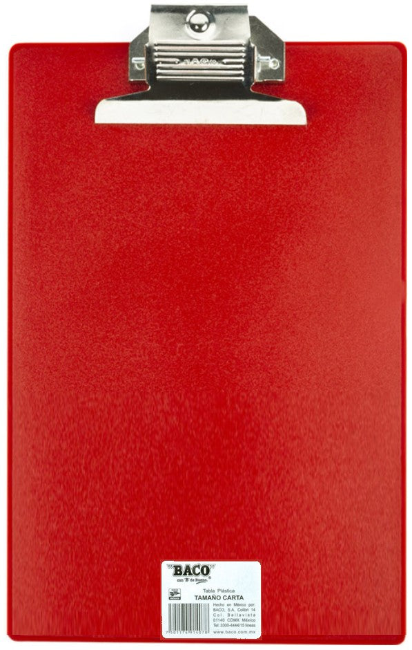 TablaAgarraPapel Plástico Broche Placa Metal Colores Carta Baco® TB005 Pieza 7501174914078 03