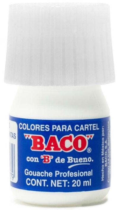Pintura Cartel Baco Blanco p/Letreros 20ml #72 20ml Baco® PN025 Pieza 7501174997262 01