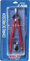 Compás Escolar Precisión Brazo Largo C-506 Metal Colores Baco® CM026 [Pieza] 7501174970326