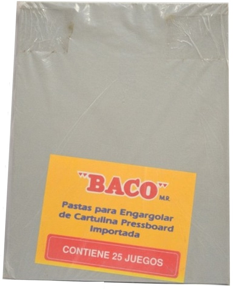 Pasta p/Engargolar Pressboard Hoja Gris 22×35cm Baco® [Pieza]