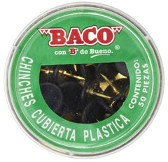 Chinchetas Cabeza Plástica Importada Negro c/50 Baco® CH018 [Caja] 7501174911879