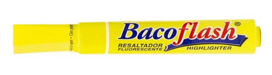Marcador Textos Bacoflash punta cincel Amarillo Neón Baco® MR048 Pieza 7501174999341 01 Imagen principal del producto