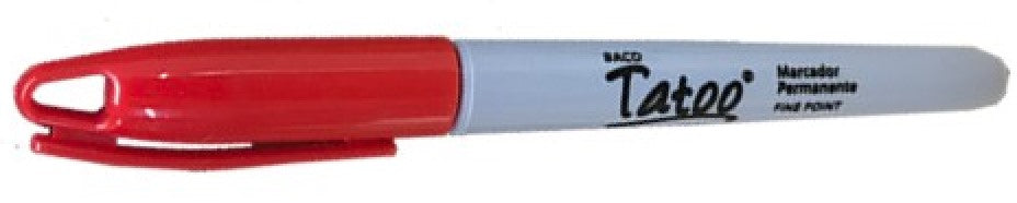 Marcador Permanente Tatoo Rojo Fino Baco® MR097 Pieza 7501174961126 01