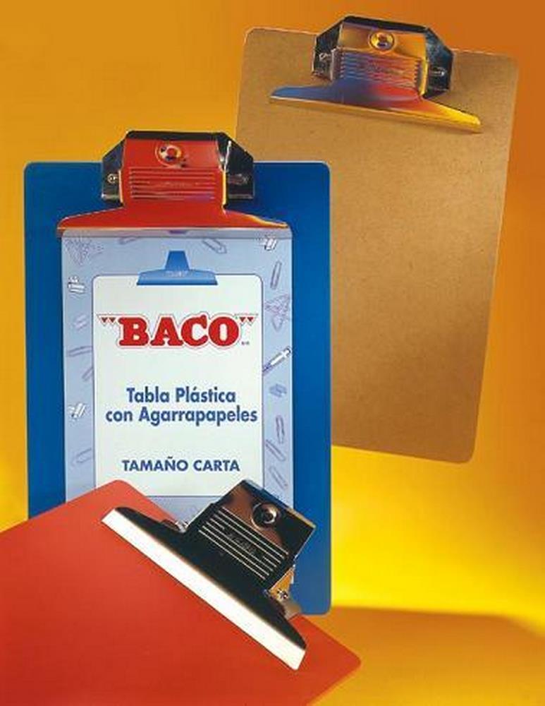 TablaAgarraPapel Plástico Broche Alambre Colores Carta Baco® TB014 Pieza 7501174914108 01