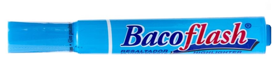 Marcador Textos Bacoflash punta cincel Azul Neón Baco® MR052 Pieza 7501174950793 01