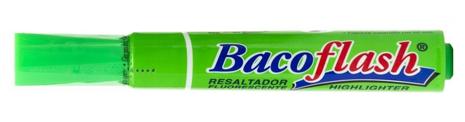 Marcador Textos Bacoflash punta cincel Verde Neón Baco® MR049 Pieza 7501174999358 01