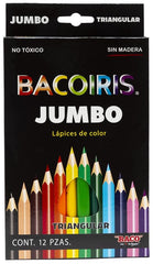 Color sin Madera Bacoiris Triangular Jumbo Colores Est.c/12 Baco® LP066 Estuche 7501174965810 01